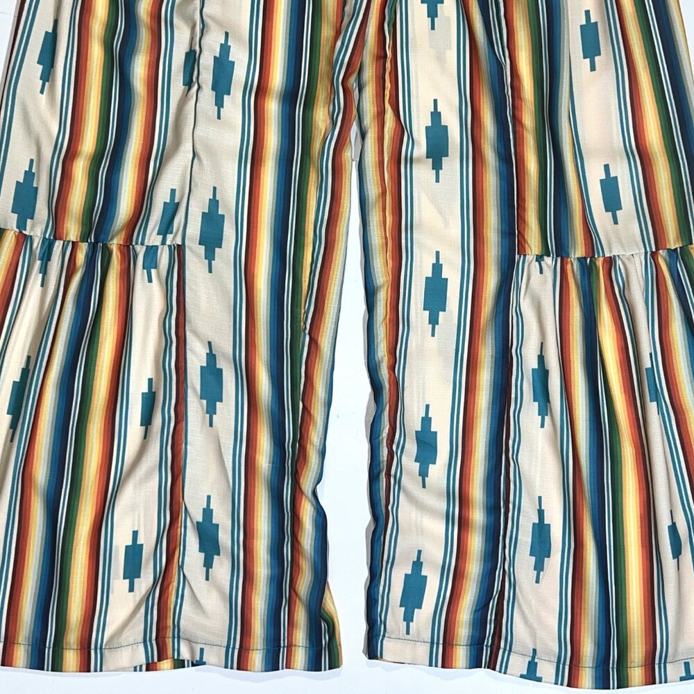 Lucky & Blessed Aztec Serape 1-Piece Jumpsuit Romper Sleeveless Striped Outfit S - Picture 5 of 10